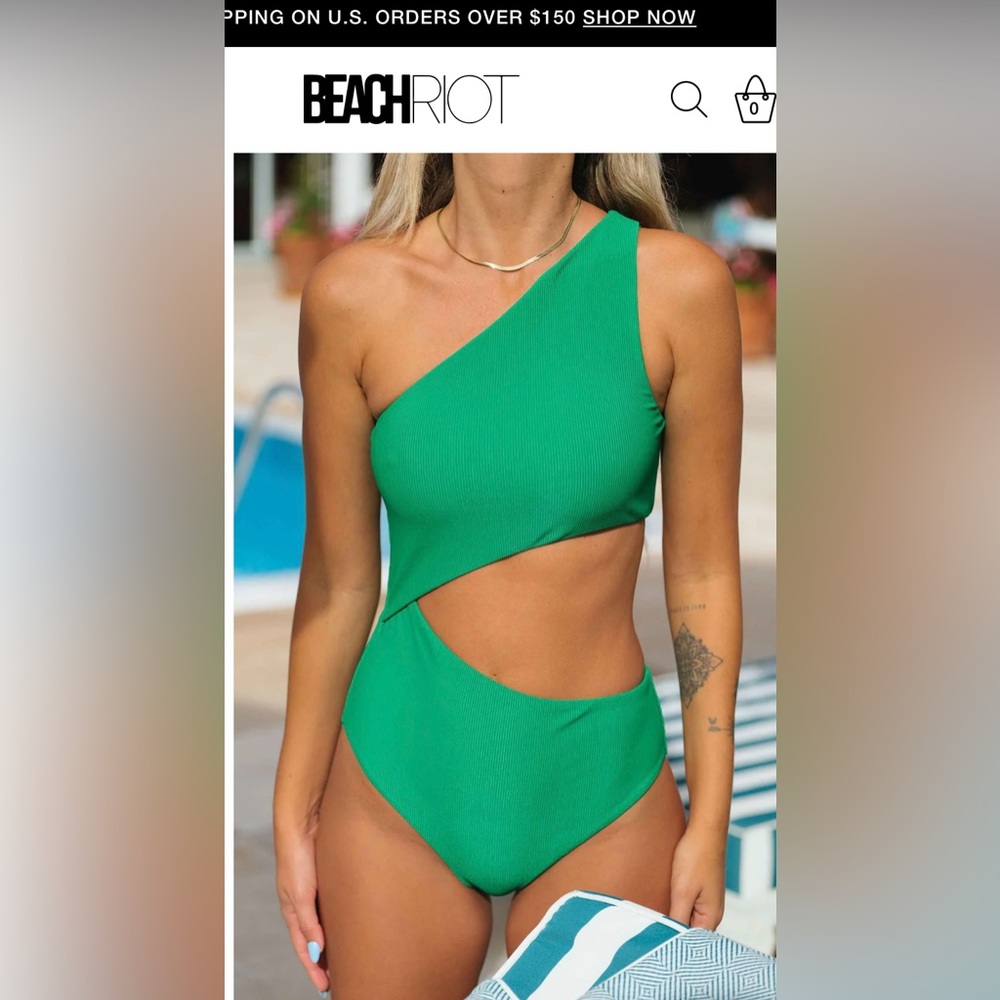 New! Beach Riot Green One Piece Swimsuit